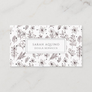 Whimsical Doula Blume Muster Business Card Visitenkarte