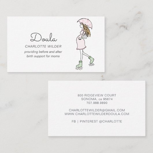 Whimsical Doula Business Card Visitenkarte (Vorne/Hinten)