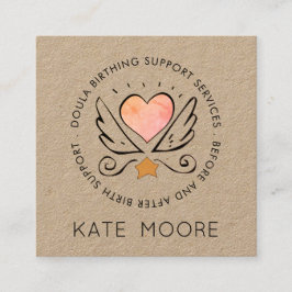 Whimsical Doula Kraft Birth Coach Quadratische Visitenkarte