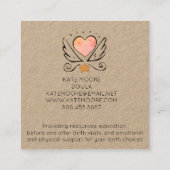 Whimsical Doula Kraft Birth Coach Quadratische Visitenkarte (Rückseite)