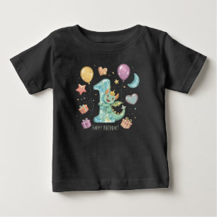 Whimsical Dragon 1. Geburtstag Design für Jungen Baby T-shirt