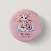 Whimsical Dragon auf einer Wolkendusche Button (Vorderseite)