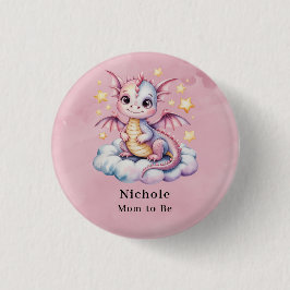 Whimsical Dragon auf einer Wolkendusche Button