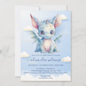 Whimsical Dragon Baby Boy Dusche Einladung (Vorderseite)