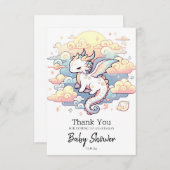 Whimsical Dragon Baby Dusche Dankeskarte (Vorne/Hinten)