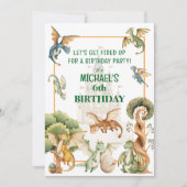 Whimsical Dragon Birthday Invitation Einladung (Vorderseite)