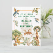 Whimsical Dragon Birthday Invitation Einladung (Stehend Vorderseite)