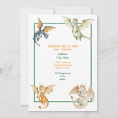 Whimsical Dragon Birthday Invitation Einladung (Rückseite)