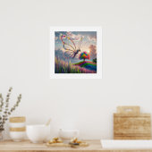 Whimsical Dragon Butterfly in Bloom: kompliziert Poster (Küche)