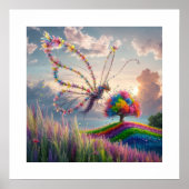 Whimsical Dragon Butterfly in Bloom: kompliziert Poster (Vorne)