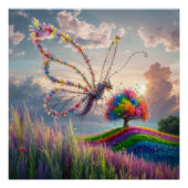 Whimsical Dragon Butterfly in Bloom: kompliziert Poster (Vorderseite)