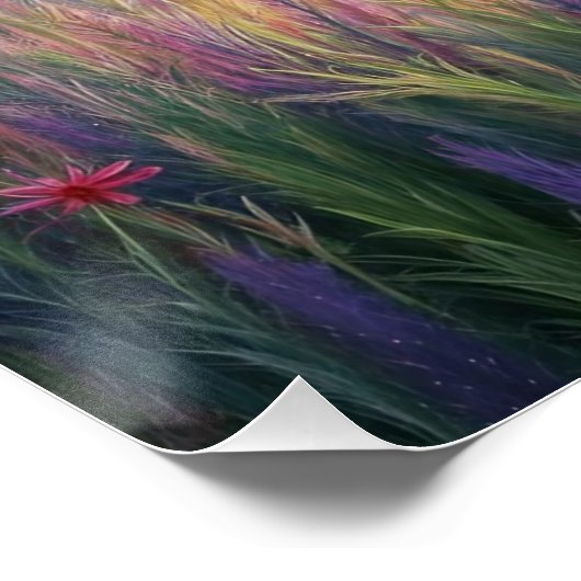 Whimsical Dragon Butterfly in Bloom: kompliziert Poster (Ecke)