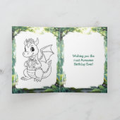 Whimsical Dragon Coloring Page und Birthday Karte (Innenseite)