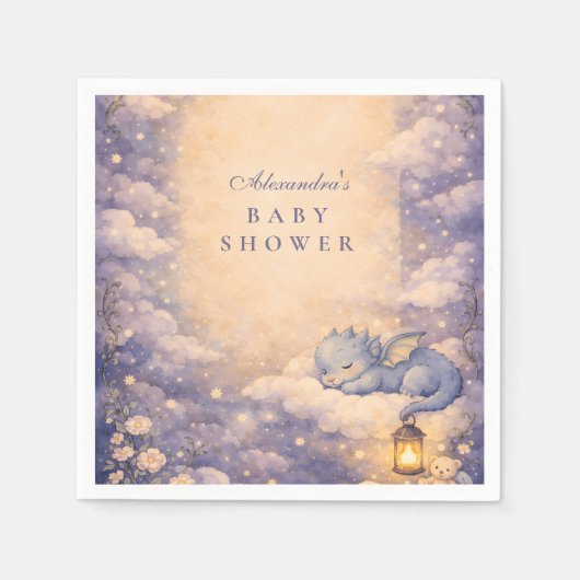 Whimsical Dragon Fantasy Baby Shower Serviette (Vorderseite)