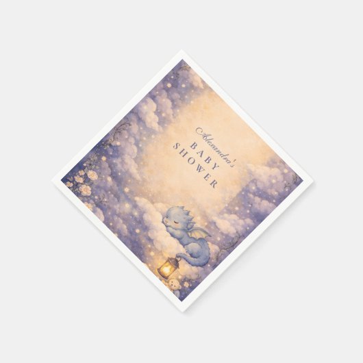 Whimsical Dragon Fantasy Baby Shower Serviette (Ecke)