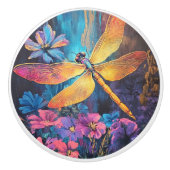 Whimsical Dragon Fly Garden Glow  Keramikknauf (Vorderseite)