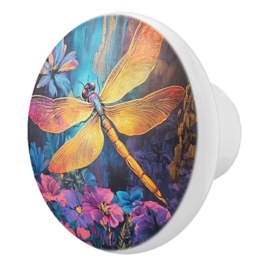 Whimsical Dragon Fly Garden Glow Keramikknauf (Rechts)