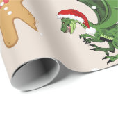 Whimsical Dragon & Gingerbrett Weihnachtswrapping Geschenkpapier (Rolleneckpunkt)