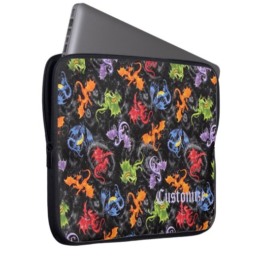 Whimsical Dragon Lovers Patterns Laptop Sleeve (Vorne Rechts)