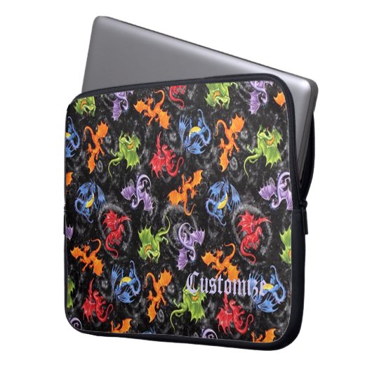 Whimsical Dragon Lovers Patterns Laptop Sleeve (Vorderseite Links)