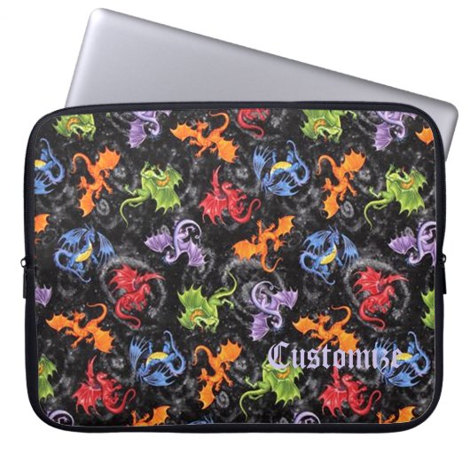 Whimsical Dragon Lovers Patterns Laptop Sleeve (Vorderseite)