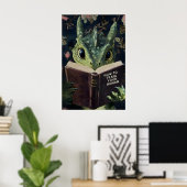 Whimsical Dragon Reading Train Your Human Book Poster (Heimbüro)