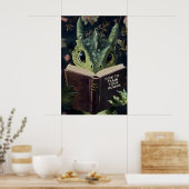 Whimsical Dragon Reading Train Your Human Book Poster (Küche)