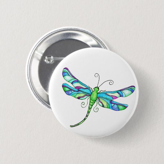 Whimsical Dragonflies Button (Vorne & Hinten)