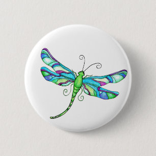 Whimsical Dragonflies Button
