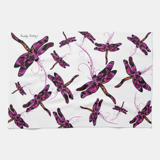 Whimsical Dragonflies Handtuch (Horizontal)