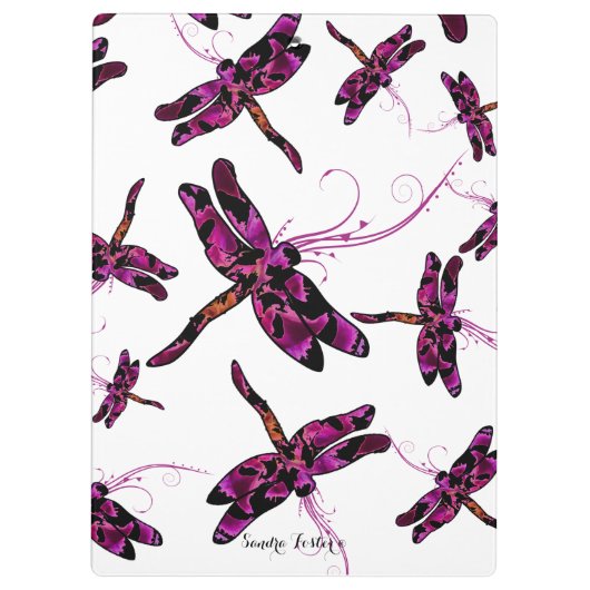 Whimsical Dragonflies Klemmbrett (Rückseite)