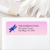 Whimsical Dragonfly Blue Green Rücksendeadresse (Insitu)