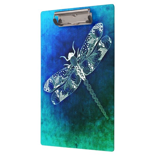 Whimsical Dragonfly Line Zeichnend Tattoo Art Klemmbrett (Links)