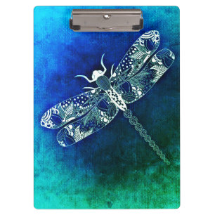 Whimsical Dragonfly Line Zeichnend Tattoo Art Klemmbrett