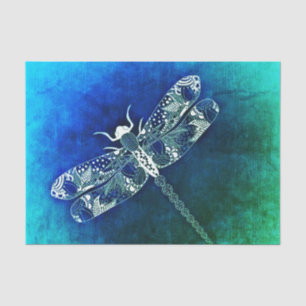 Whimsical Dragonfly Line Zeichnend Tattoo Art Seidenpapier