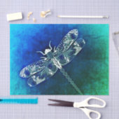 Whimsical Dragonfly Line Zeichnend Tattoo Art Seidenpapier (Handwerk)