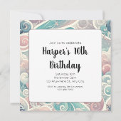 Whimsical Drakes: Pastel Dragon Fantasy Einladung (Rückseite)