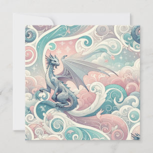 Whimsical Drakes: Pastel Dragon Fantasy Einladung