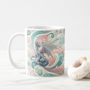 Whimsical Drakes: Pastel Dragon Fantasy Kaffeetasse