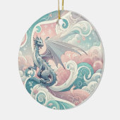 Whimsical Drakes: Pastel Dragon Fantasy Keramik Ornament (Links)