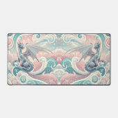 Whimsical Drakes: Pastel Dragon Fantasy Schreibtischunterlage (Vorderseite)
