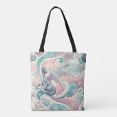 Whimsical Drakes: Pastel Dragon Fantasy Tasche (Rückseite)