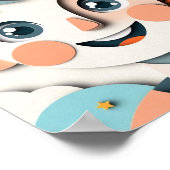 Whimsical Dream Boy in Layered Paper-Cut Style Poster (Ecke)