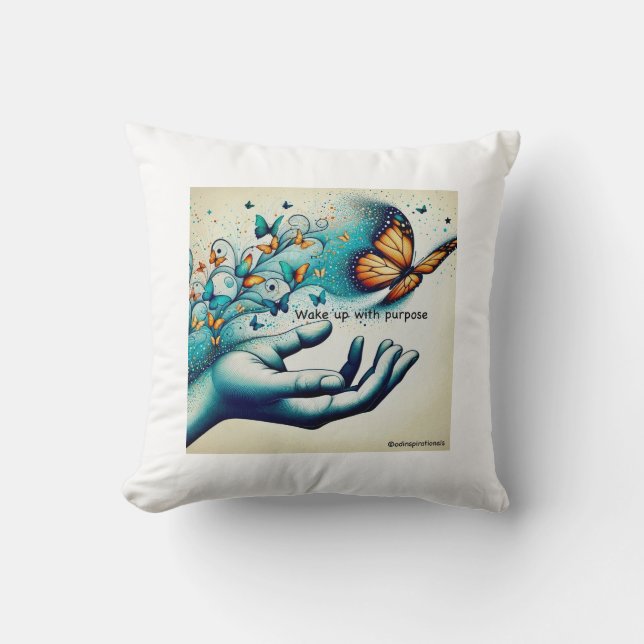 Whimsical Dreams: Schmetterling-Bliss-Kissen Kissen (Vorderseite)