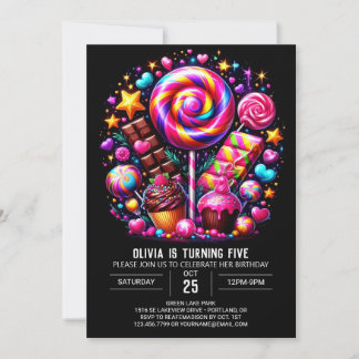 Whimsical Dreamy Candyland Digital Geburtstag Einladung