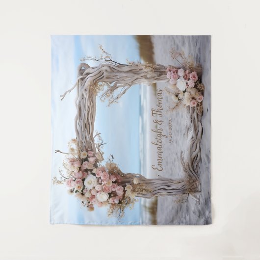 Whimsical Driftwood Romance Square Frame Wandteppich (Vorderseite)