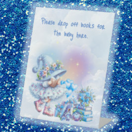 Whimsical Drop Books for Baby Shower  Sockelschild