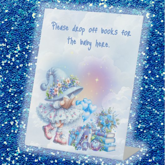 Whimsical Drop Books for Baby Shower  Sockelschild