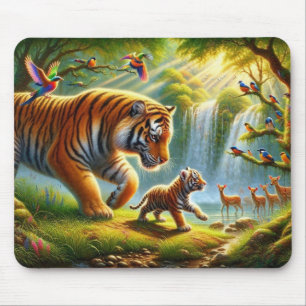 Whimsical Dschungelparadies Malerei Mousepad