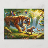 Whimsical Dschungelparadies Malerei Postkarte (Vorderseite)